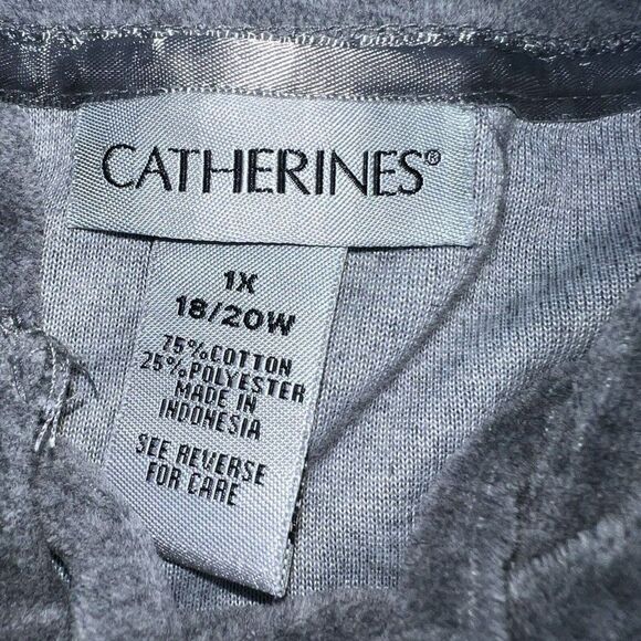 Catherine’s Gray Velvet Front Tie Blouse Size 1X - Picture 3 of 3